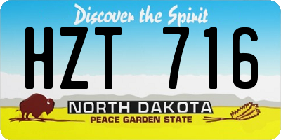 ND license plate HZT716