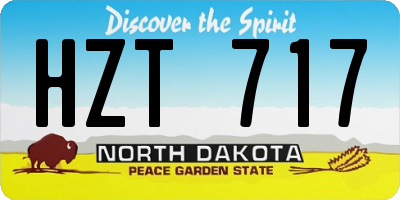 ND license plate HZT717