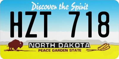 ND license plate HZT718