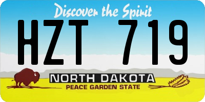 ND license plate HZT719