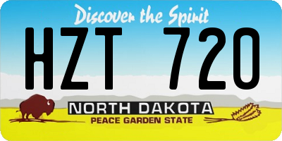 ND license plate HZT720