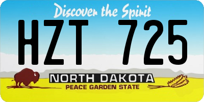 ND license plate HZT725