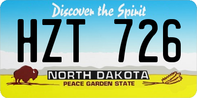 ND license plate HZT726