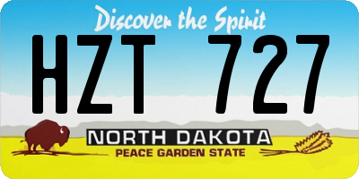 ND license plate HZT727