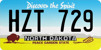 ND license plate HZT729