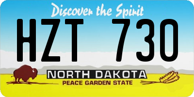 ND license plate HZT730