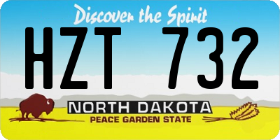 ND license plate HZT732