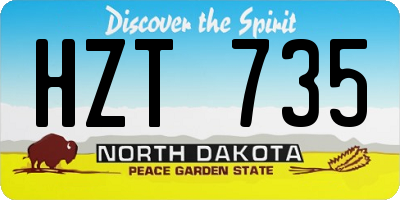 ND license plate HZT735