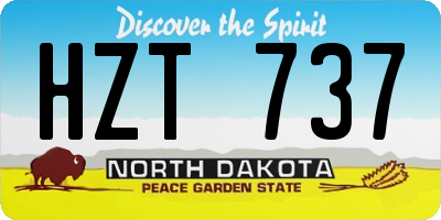 ND license plate HZT737