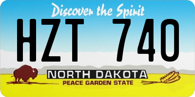 ND license plate HZT740