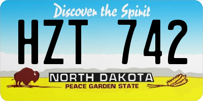 ND license plate HZT742