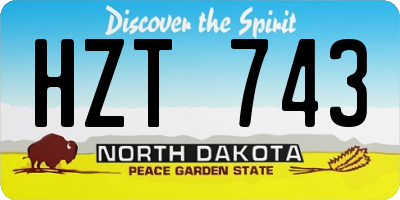 ND license plate HZT743