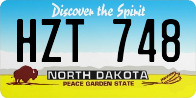 ND license plate HZT748