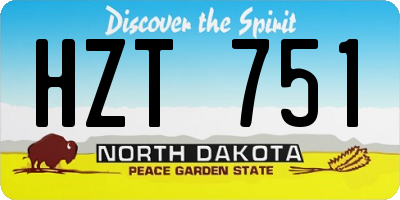 ND license plate HZT751