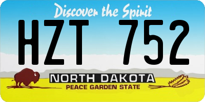 ND license plate HZT752