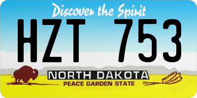 ND license plate HZT753