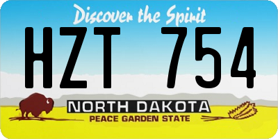 ND license plate HZT754