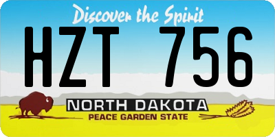 ND license plate HZT756