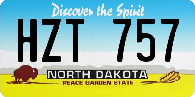 ND license plate HZT757