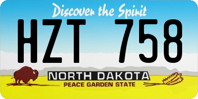 ND license plate HZT758
