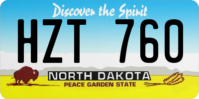 ND license plate HZT760