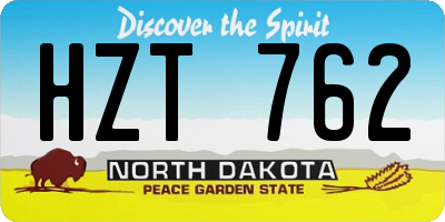 ND license plate HZT762