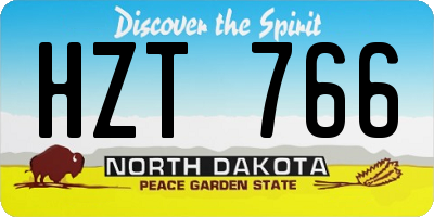 ND license plate HZT766