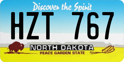 ND license plate HZT767