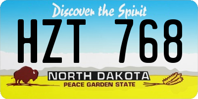 ND license plate HZT768