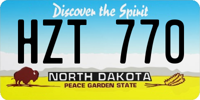 ND license plate HZT770