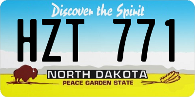 ND license plate HZT771