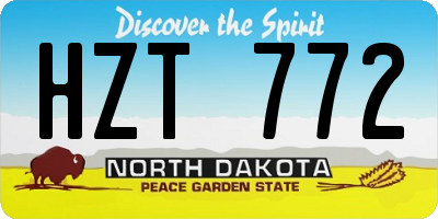 ND license plate HZT772