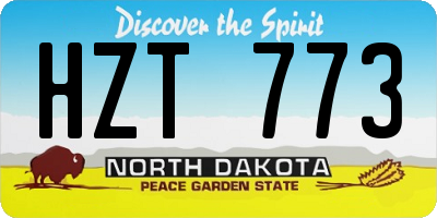 ND license plate HZT773