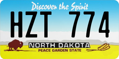 ND license plate HZT774