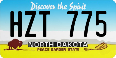 ND license plate HZT775