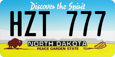 ND license plate HZT777