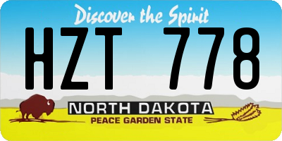 ND license plate HZT778