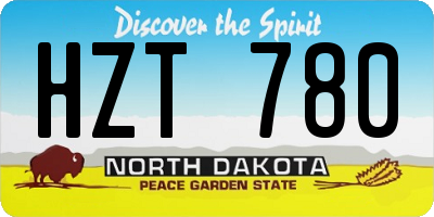 ND license plate HZT780