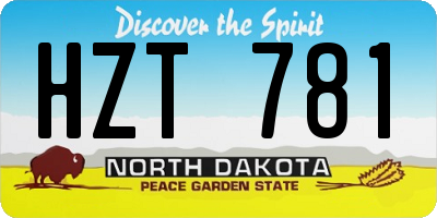 ND license plate HZT781