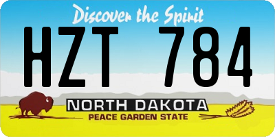 ND license plate HZT784