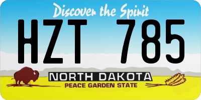 ND license plate HZT785