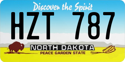 ND license plate HZT787