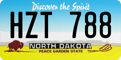 ND license plate HZT788