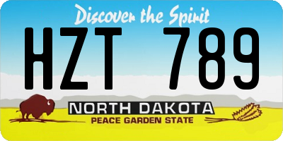 ND license plate HZT789