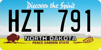 ND license plate HZT791