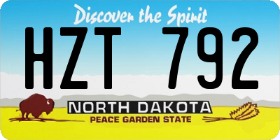 ND license plate HZT792