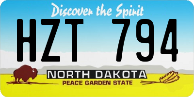ND license plate HZT794