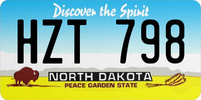 ND license plate HZT798