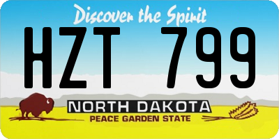 ND license plate HZT799