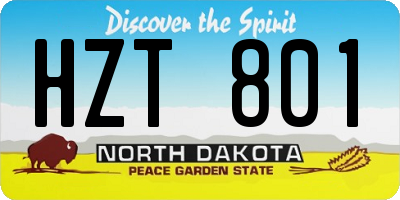 ND license plate HZT801